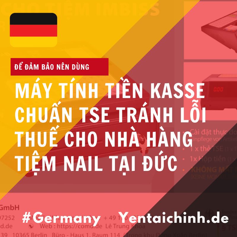 Máy tính tiền Kasse chuẩn TSE tránh lỗi thuế cho nhà hàng tiệm nail tại Đức