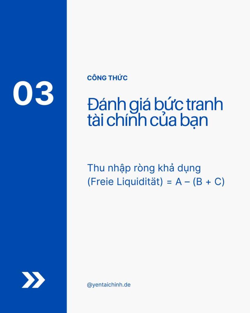 Công thức đánh giá bức tranh tài chính và tính toán thu nhập khả dụng Freie Liquidität