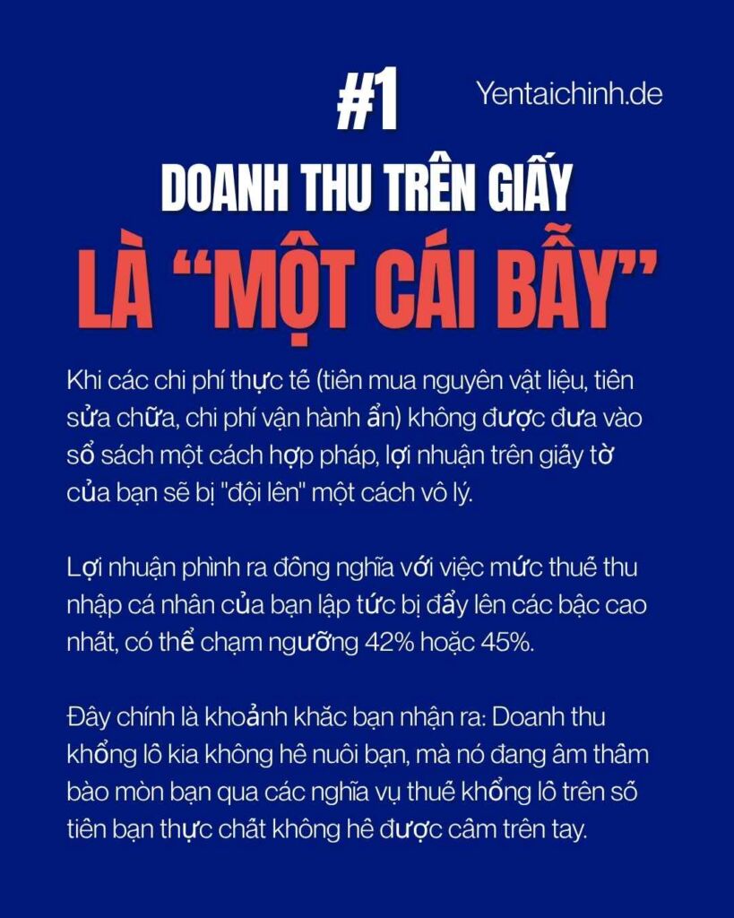 Nguyên nhân 1: Chúng ta lầm tưởng doanh thu trên giấy là lợi nhuận thực tế