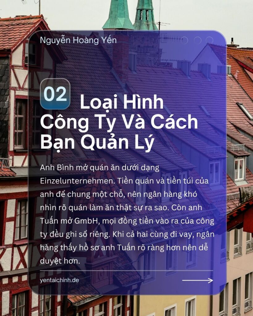 So sánh loại hình công ty Einzelunternehmen và GmbH khi vay vốn ngân hàng ở Đức