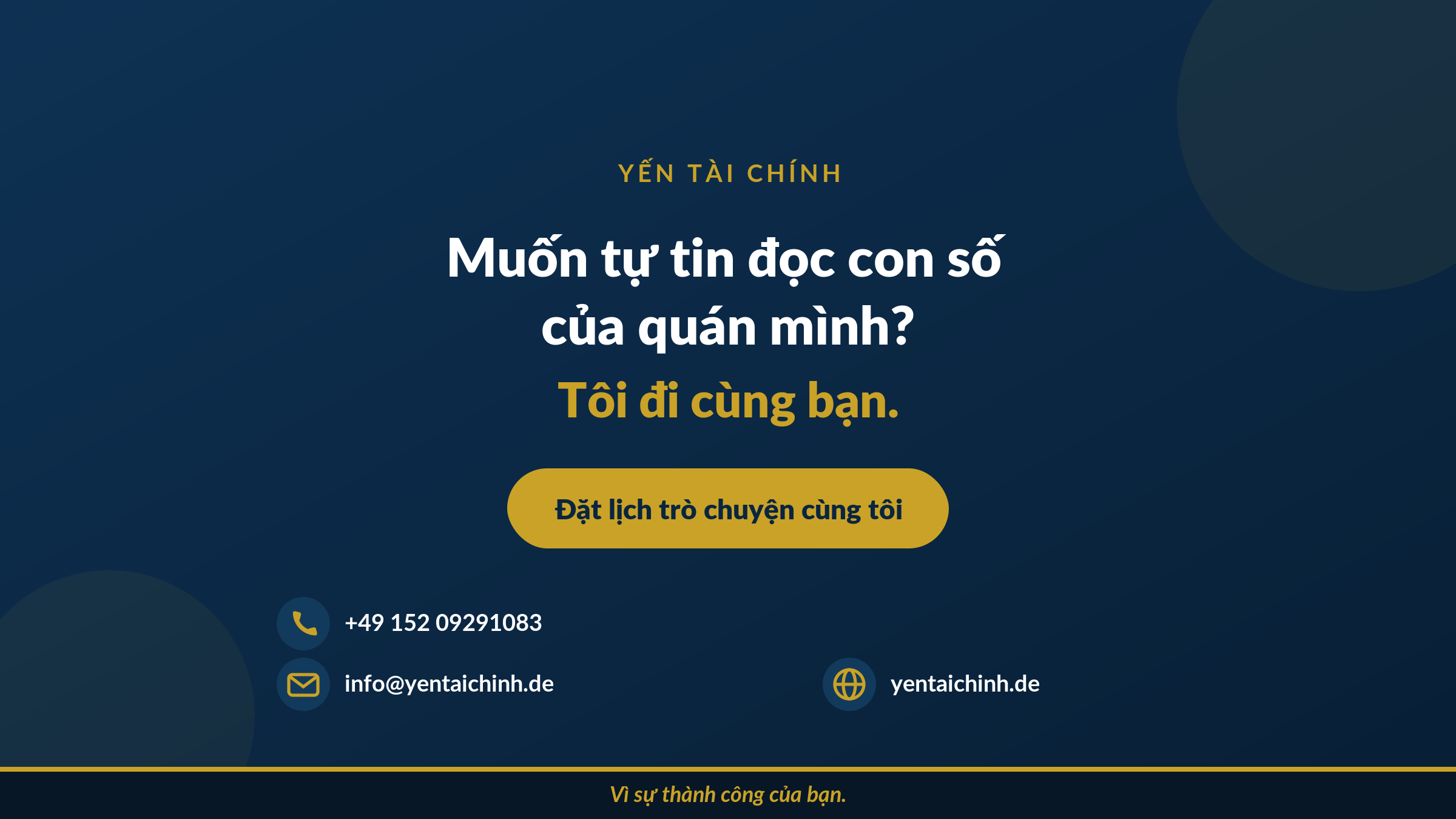 Đồng hành cùng Yến Tài Chính để làm chủ con số kinh doanh ở Đức
