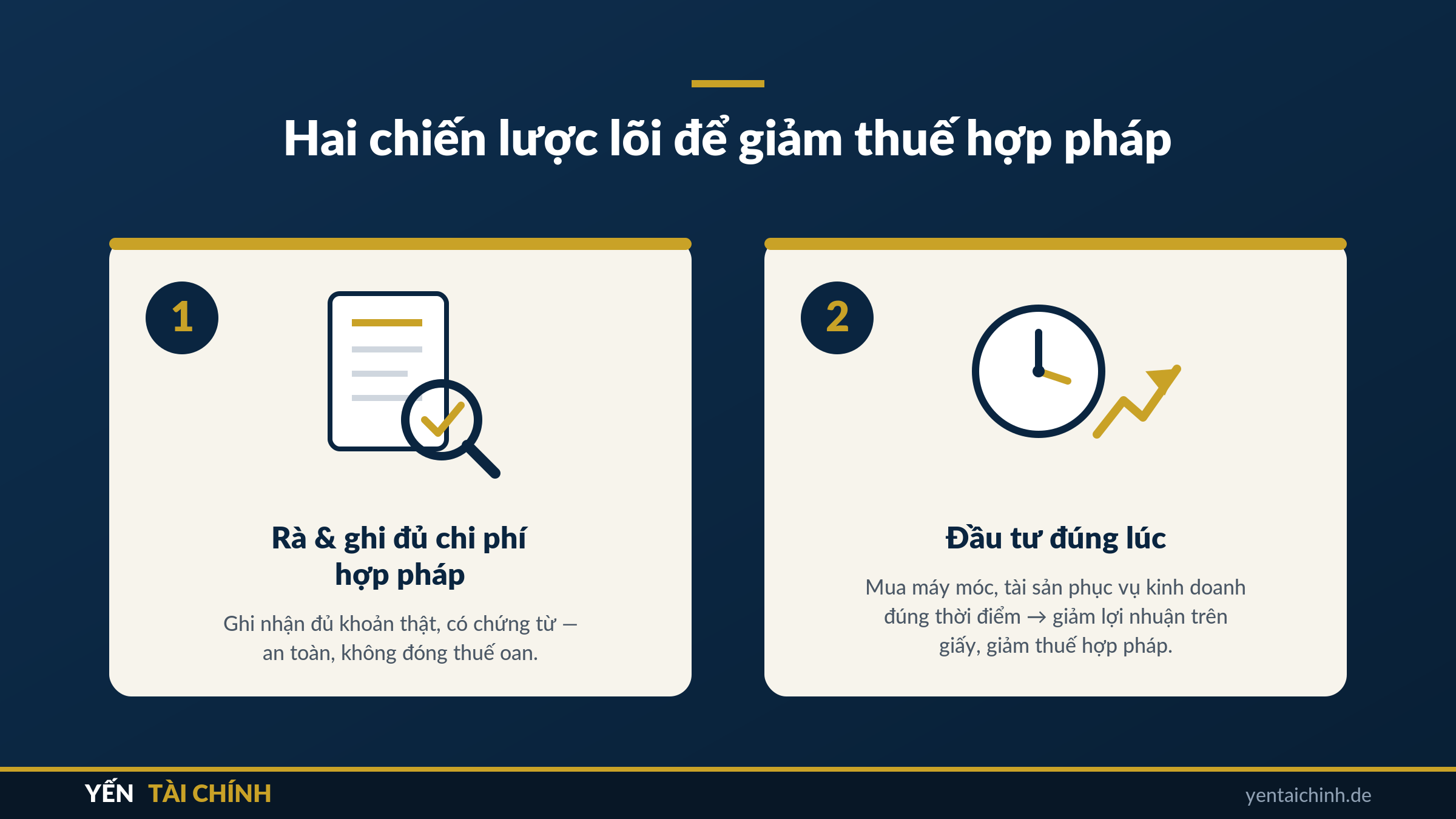 Hai chiến lược giảm thuế hợp pháp - rà chi phí và đầu tư đúng lúc