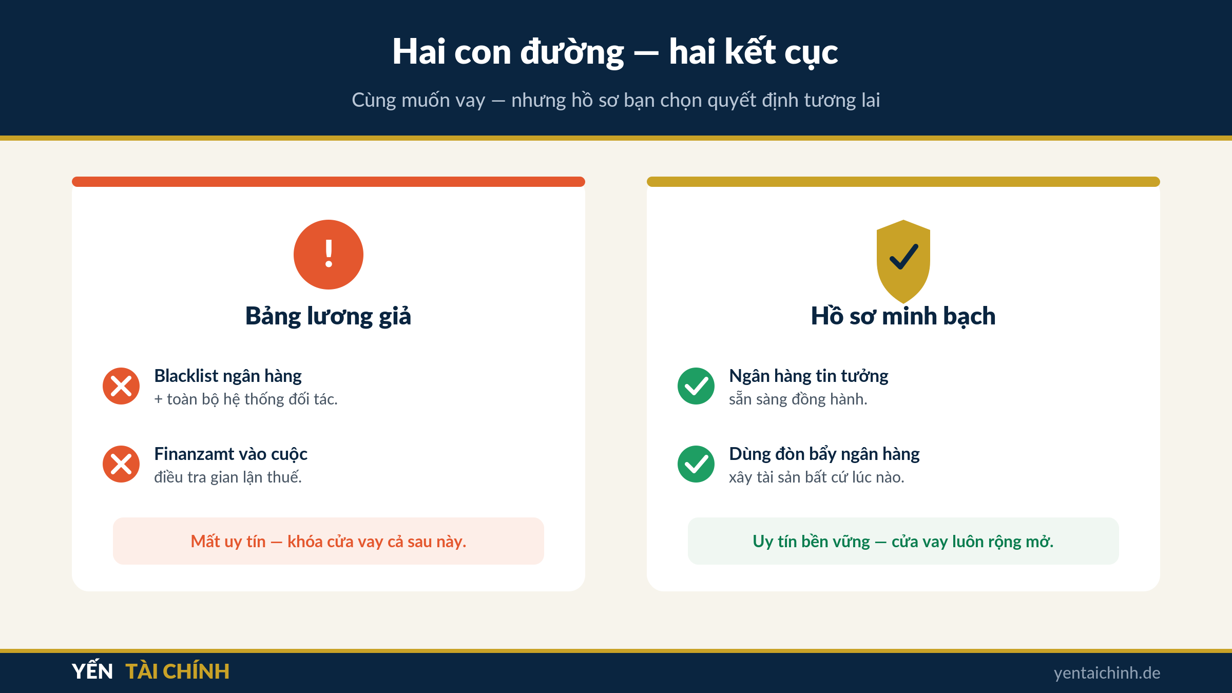 hậu quả nộp bảng lương giả: blacklist ngân hàng và Finanzamt