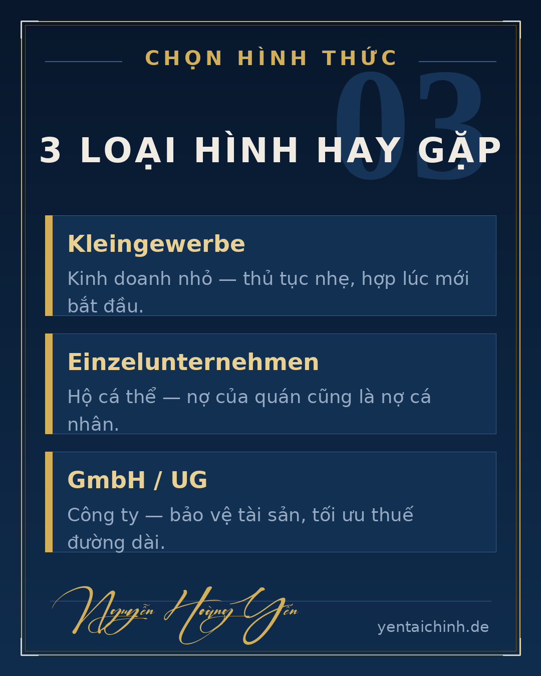 Chọn hình thức kinh doanh ở Đức: Kleingewerbe, Einzelunternehmen, GmbH hay UG